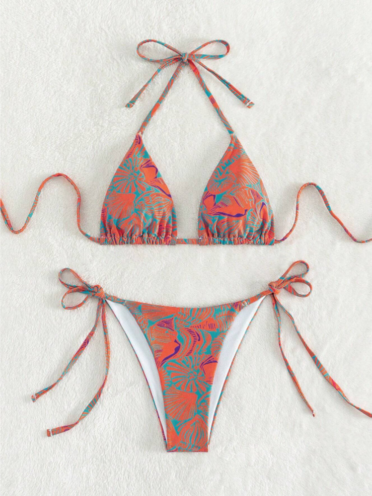 Women's Floral Two-Piece Swimsuit | Padded Soft Cups, 5 Colors - Yellow Pink Flower