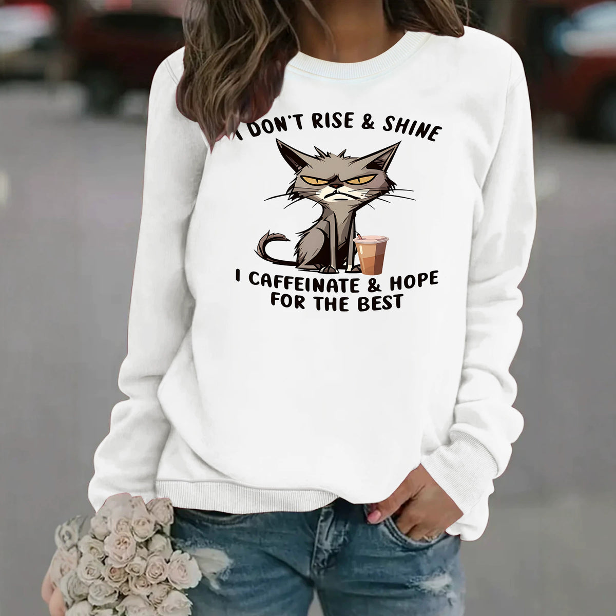Loose Round-Neck Long-Sleeve Hoodie | 7 Colors - Pink