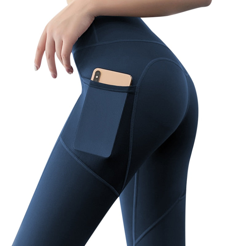 Women's High-Waist Yoga Leggings with Phone Pocket | Gym & Running