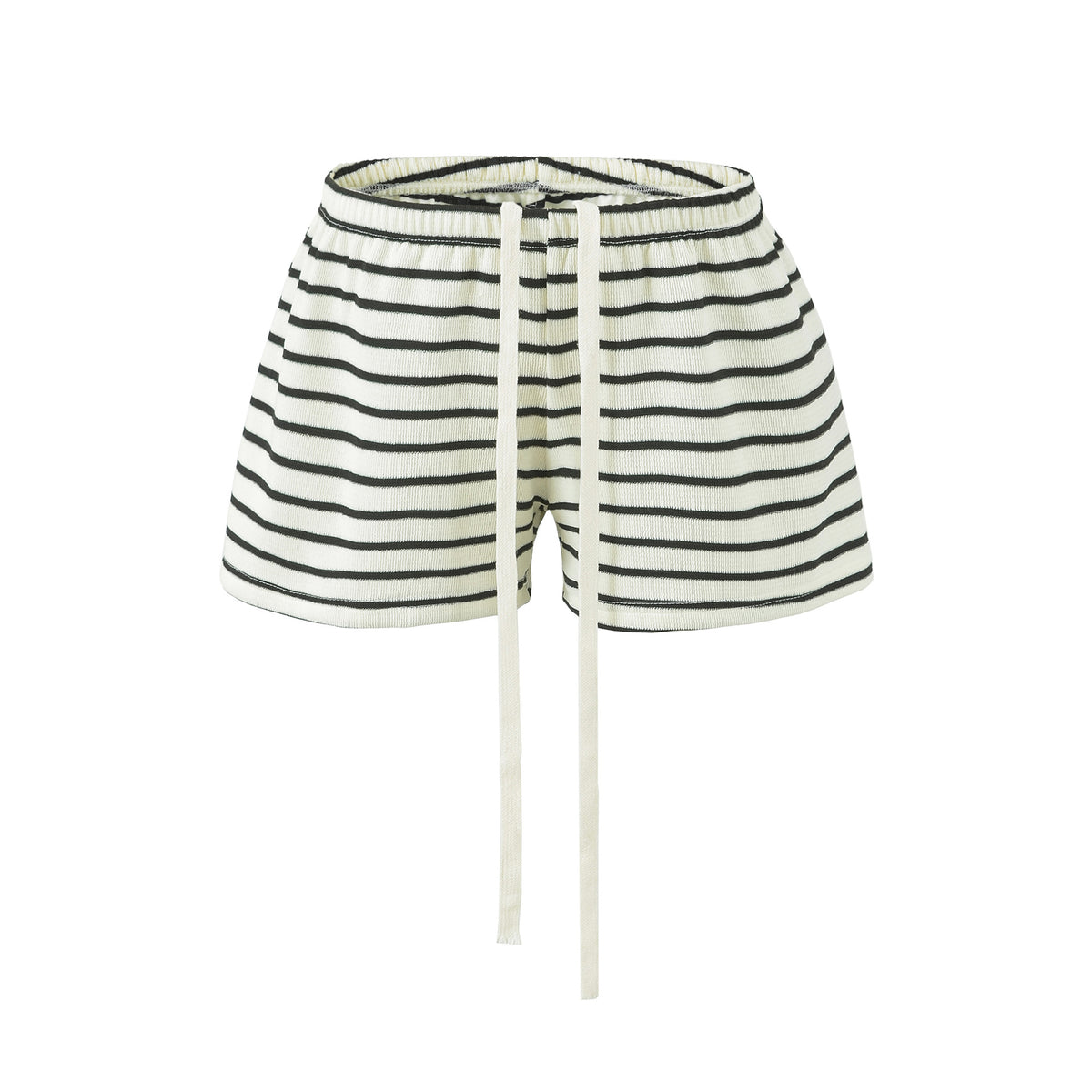 Women's Striped Hooded Jacket & Wide Leg Shorts Set | Relaxed Fit