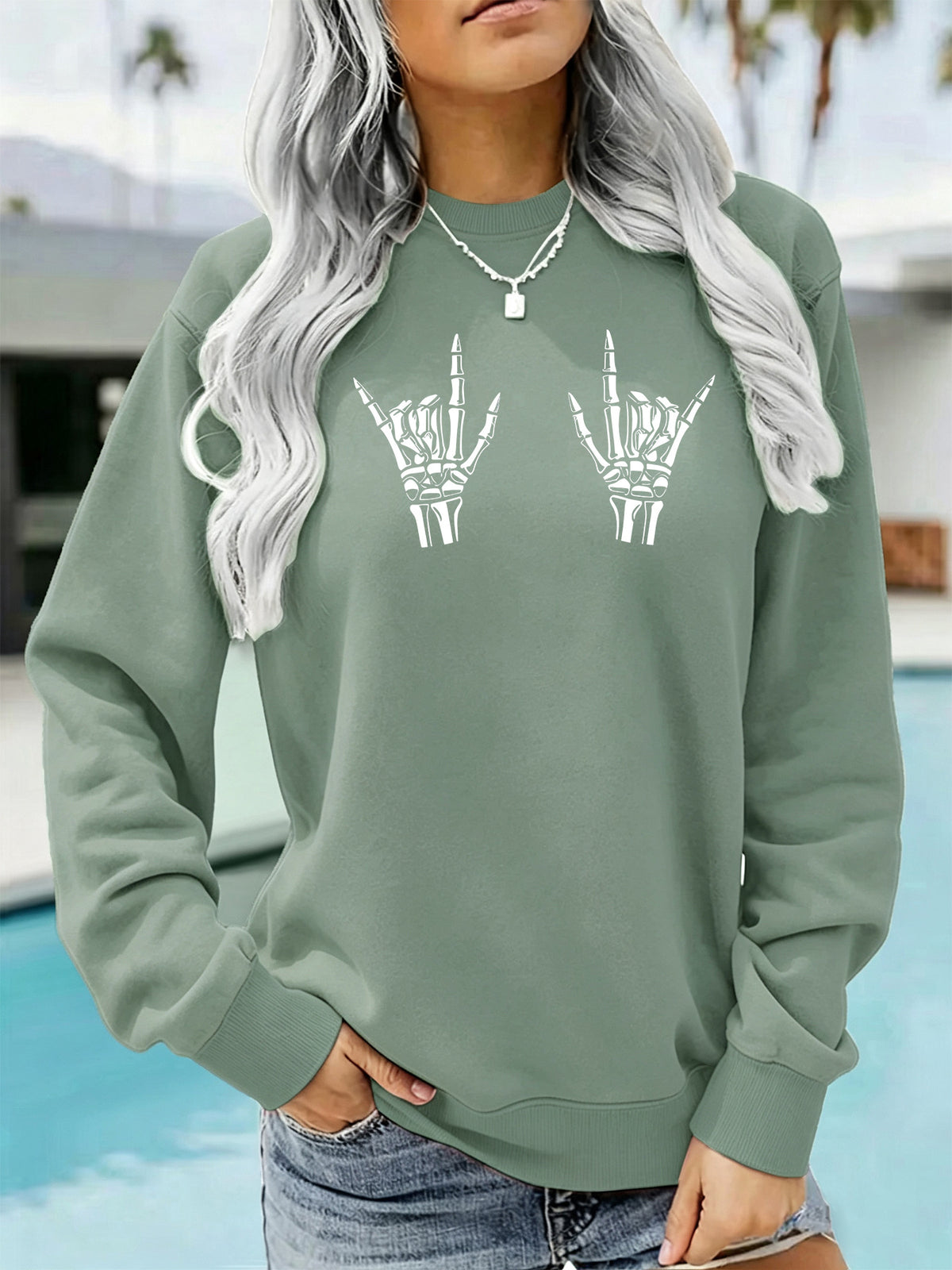 Women's Thick Fleece Print Sweatshirt | Lantern Sleeves, 7 Colors
