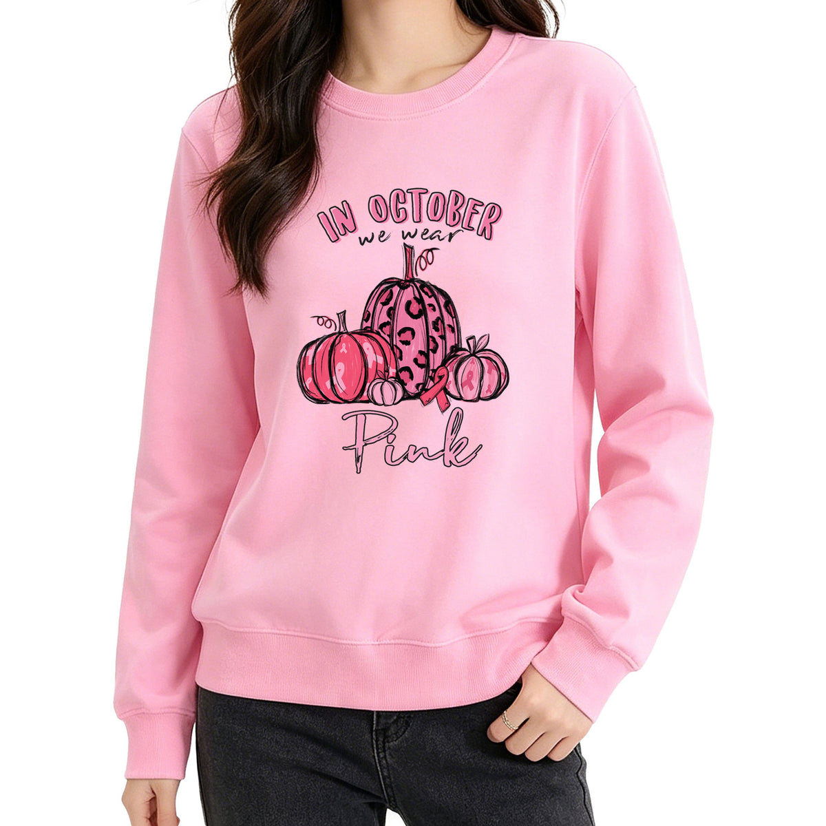 Printed Crew-Neck Hoodie | Street Style