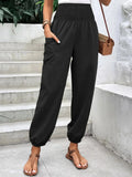 Women's Smocked High-Rise Joggers | Pockets, 3 Colors