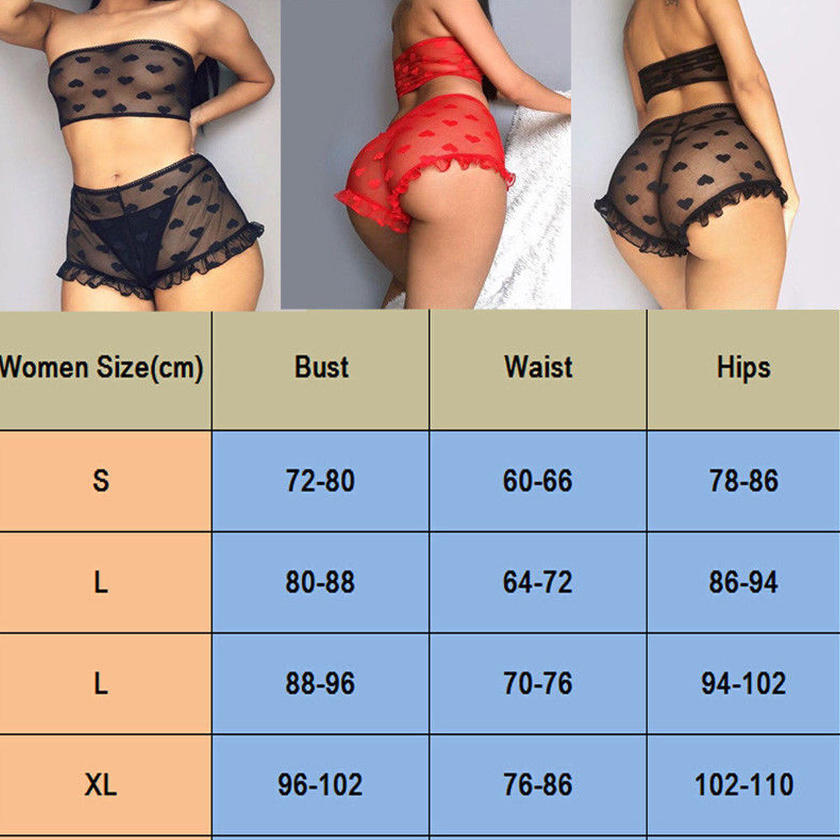 Women's Sheer Mesh Lingerie Set | Ruffle Lace Bra & Briefs