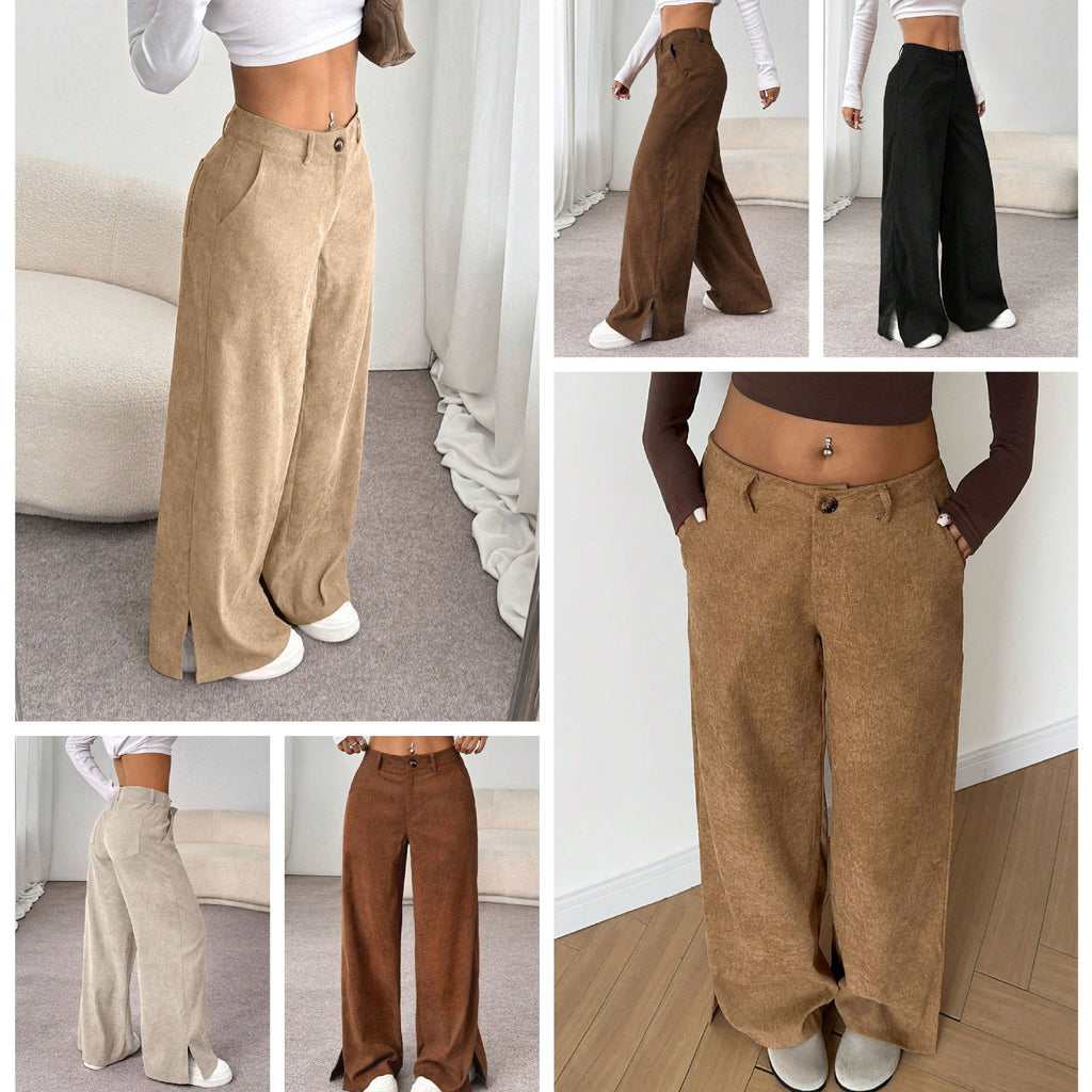 Women's Straight Wide Leg Pants | Polyester Spandex, 7 Colors