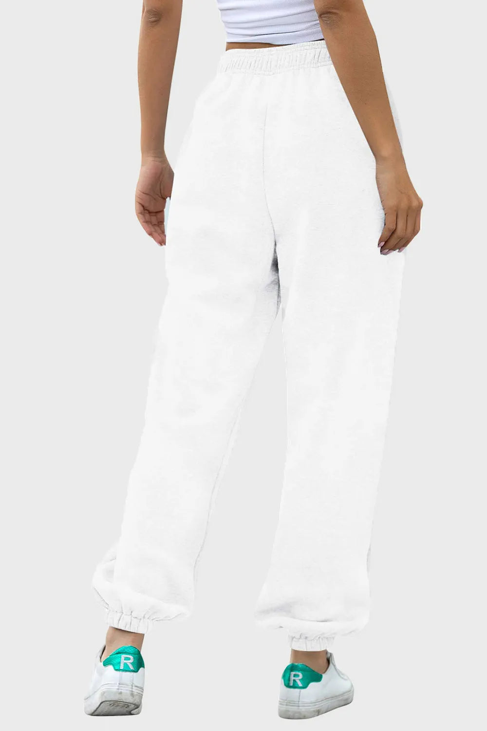 Women's High-Waist Drawstring Joggers | Pockets, Black/Gray/Tan