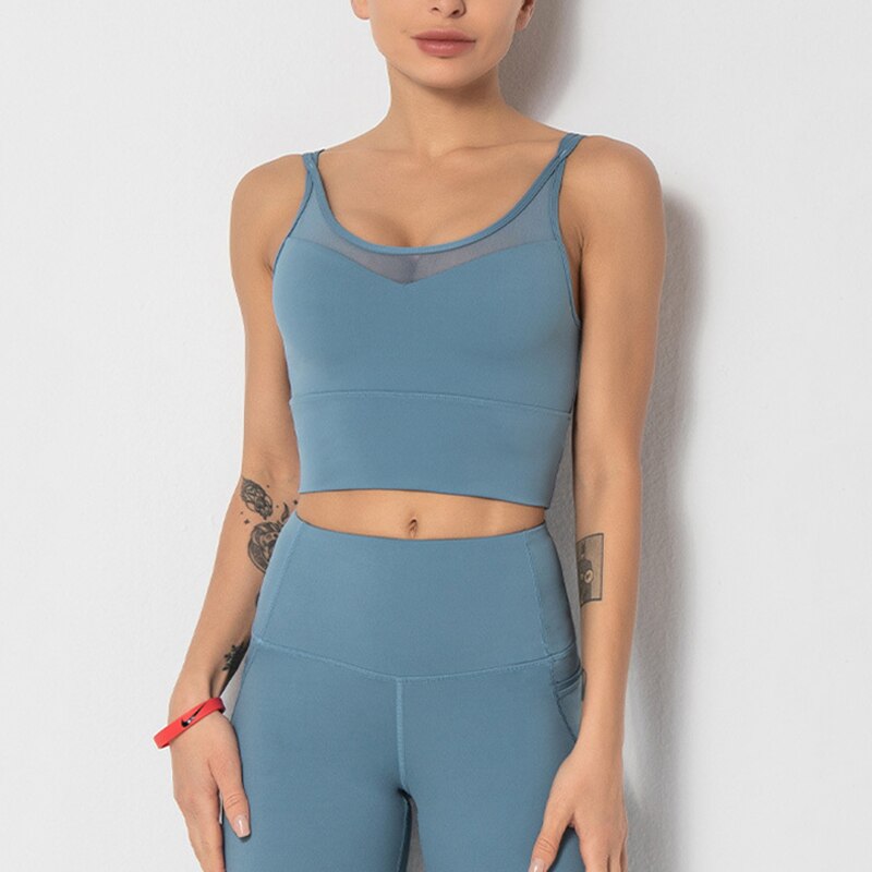 Women's Seamless Mesh Cross Sports Bra | Spandex, 4 Colors