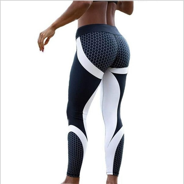 Women's High-Waist Printed Leggings | Mesh Pattern, 8 Colors