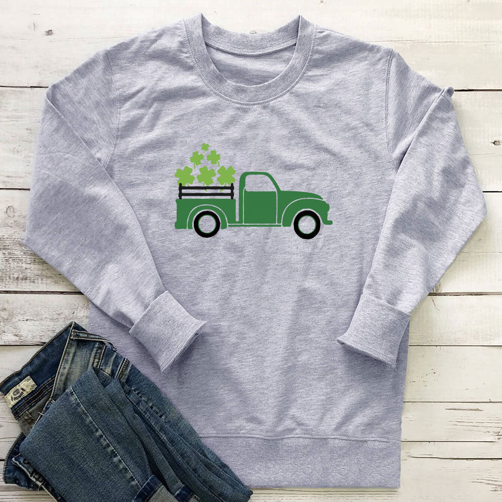 Clover Truck Graphic Hoodie for Women | Cotton, Loose Fit