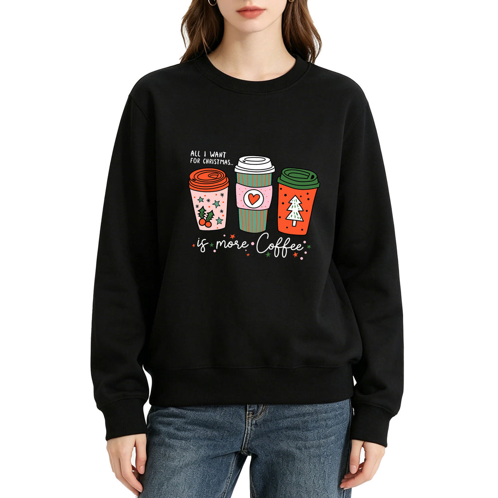 Women's Coffee Cup Print Hoodie | Cotton Blend, 10 Colors