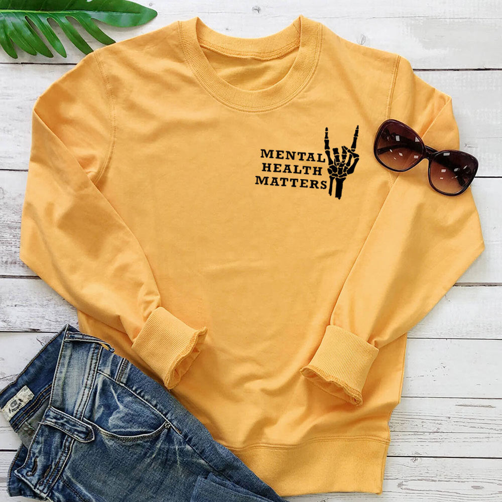 Women's Mental Health Matters Print Hoodie | Cotton, 7 Colors