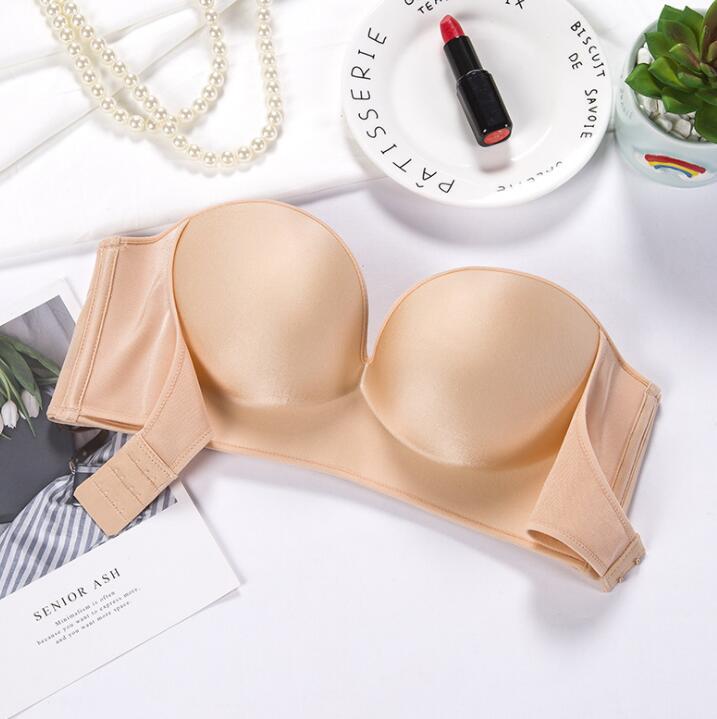 Women's Strapless Push-Up Bra | Padded Invisible Bralette, 3 Colors