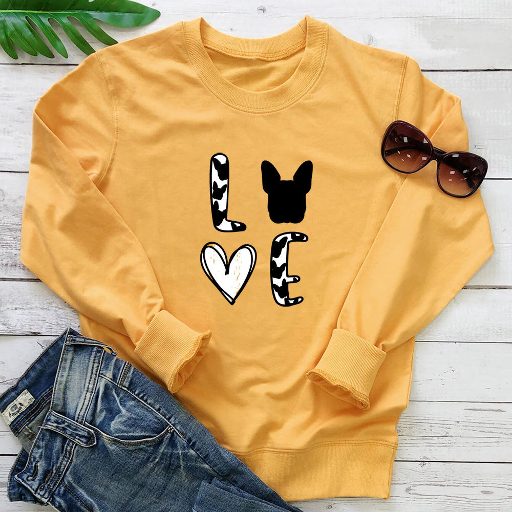Women's Cow Print Crew Neck Sweatshirt | Cotton, Loose Fit