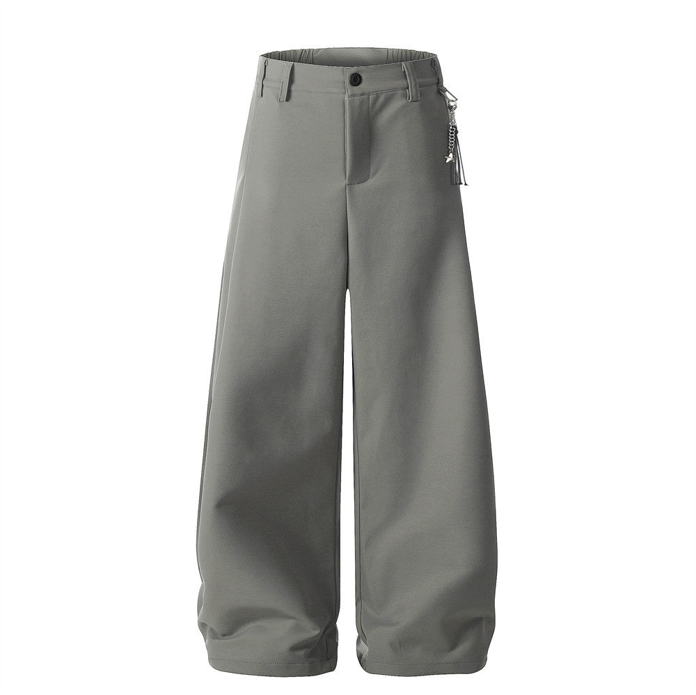 Women's Straight Wide Leg Pants | Polyester, Gray or Black