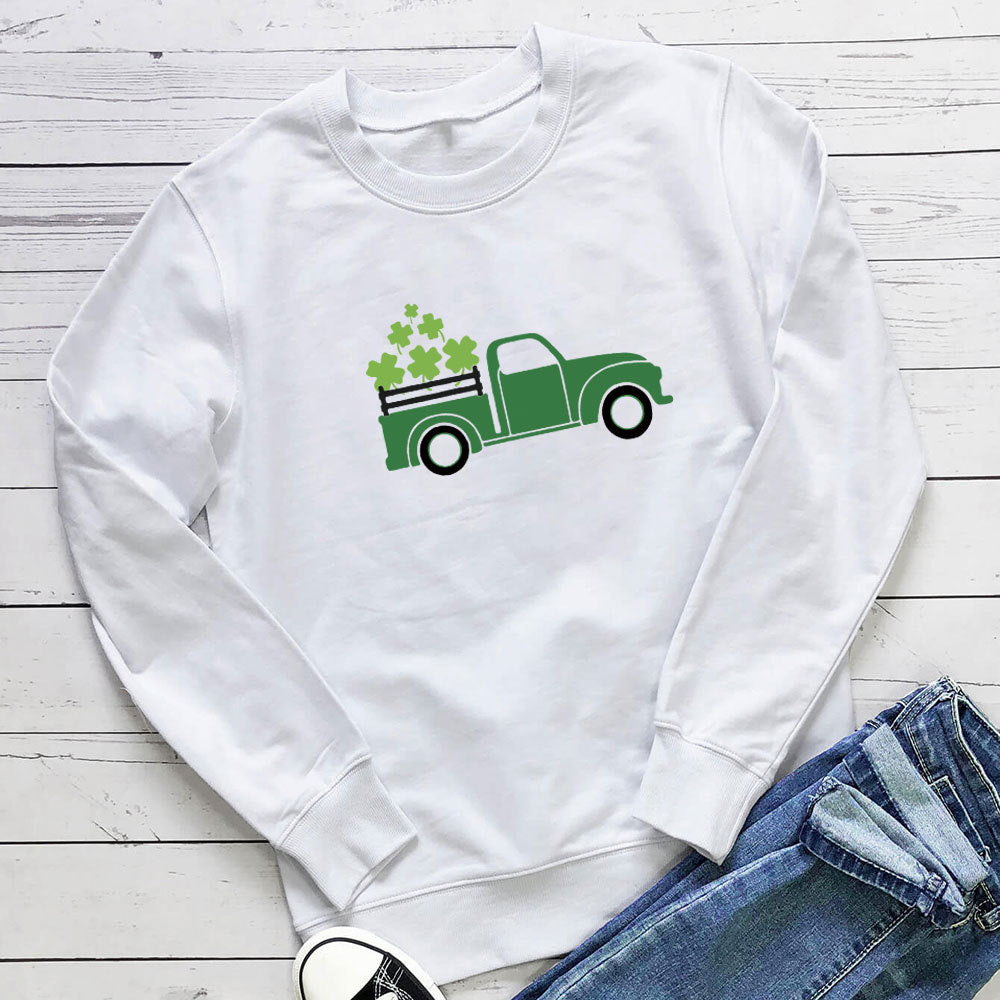 Clover Truck Graphic Hoodie for Women | Cotton, Loose Fit