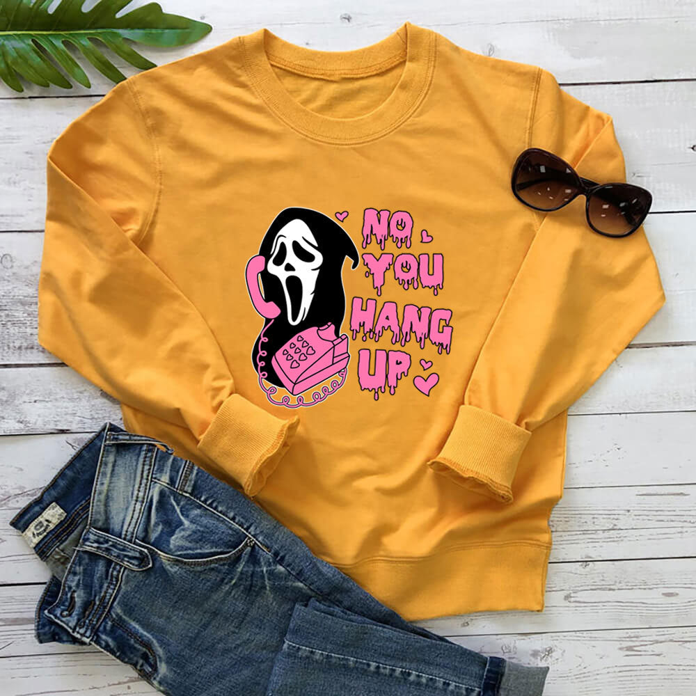 Women's & Men's "No You Hang Up" Print Hoodie | Cotton, Loose Fit