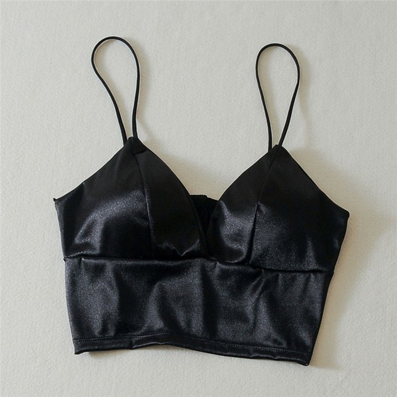 Women's Silk Bandeau Tube Top | Padded Chest Wrap, Black/White