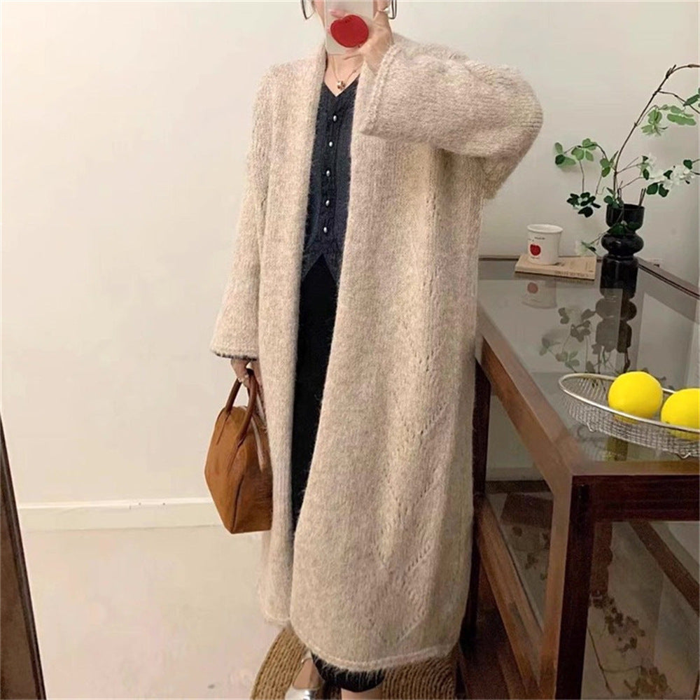 Women's Knee-Length V-Neck Sweater | Long Sleeve, 5 Colors