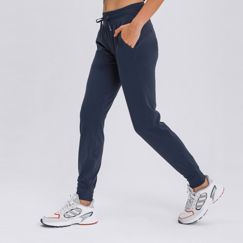 Women's Workout Joggers | Nylon & Spandex, Pocket, 6 Colors - Dark Purple