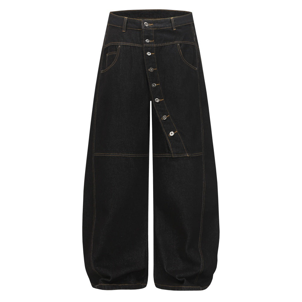 Women's Black Denim Wide Leg Jeans | Mid Waist, S–XXL