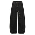 Women's Black Denim Wide Leg Jeans | Mid Waist, S–XXL