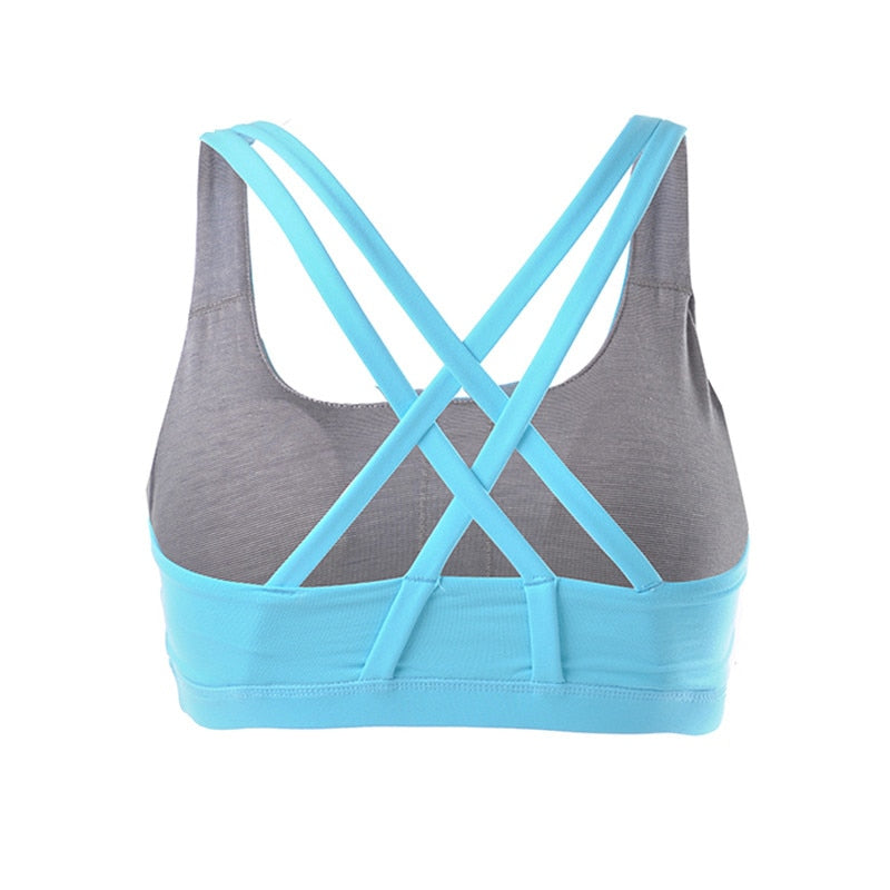Women's Strappy Padded Sports Bra Tank | Seamless Yoga Top, 10 Colors