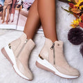 Women's High Top Platform Wedge Sneakers | Zipper, 4 Colors