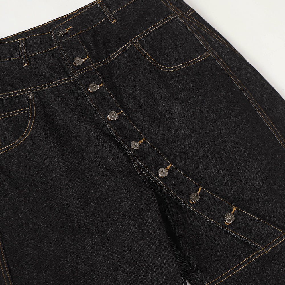 Women's Black Denim Wide Leg Jeans | Mid Waist, S–XXL