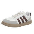 Women's Contrast Platform Sneakers | Round Toe, Brown or Navy