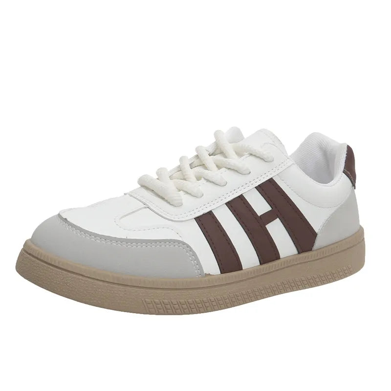 Women's Contrast Platform Sneakers | Round Toe, Brown or Navy