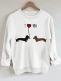 Women's Two Dog Print Hoodie | Pullover, 8 Colors - Gray