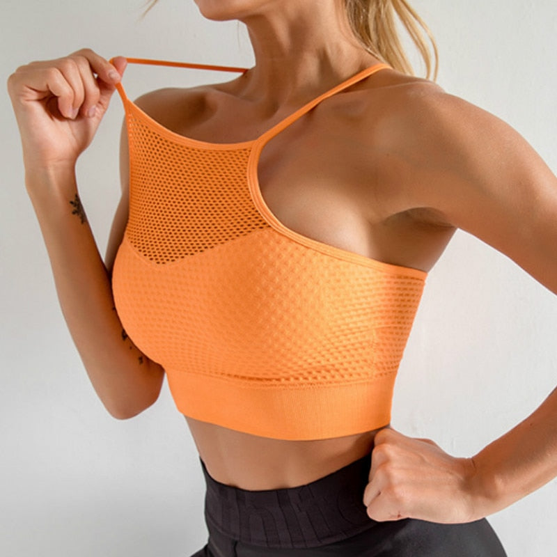 Women's Seamless Racerback Sports Bra | Medium Support, Removable Cups