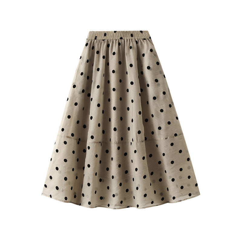 Women's Polka Dot A-Line Long Skirt | One Size, 6 Colors