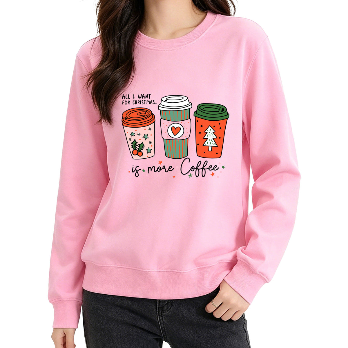 Women's Coffee Cup Print Hoodie | Cotton Blend, 10 Colors