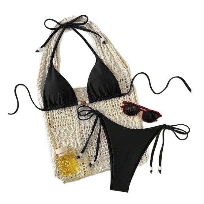 Women's Black Padded Bikini | Backless Swimwear