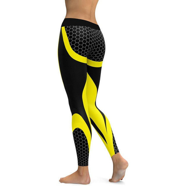 Women's High-Waist Printed Leggings | Mesh Pattern, 8 Colors