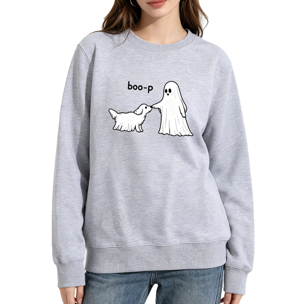 Boo Print Graphic Hoodie | Cotton Blend Street Style