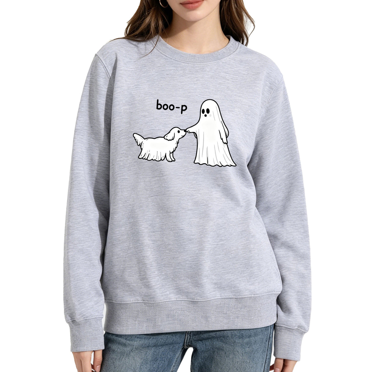 Boo Print Graphic Hoodie | Cotton Blend Street Style