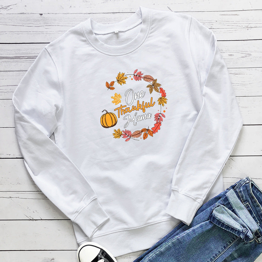 Women's Pumpkin Letter Print Hoodie | Cotton, Loose Fit, 8 Colors