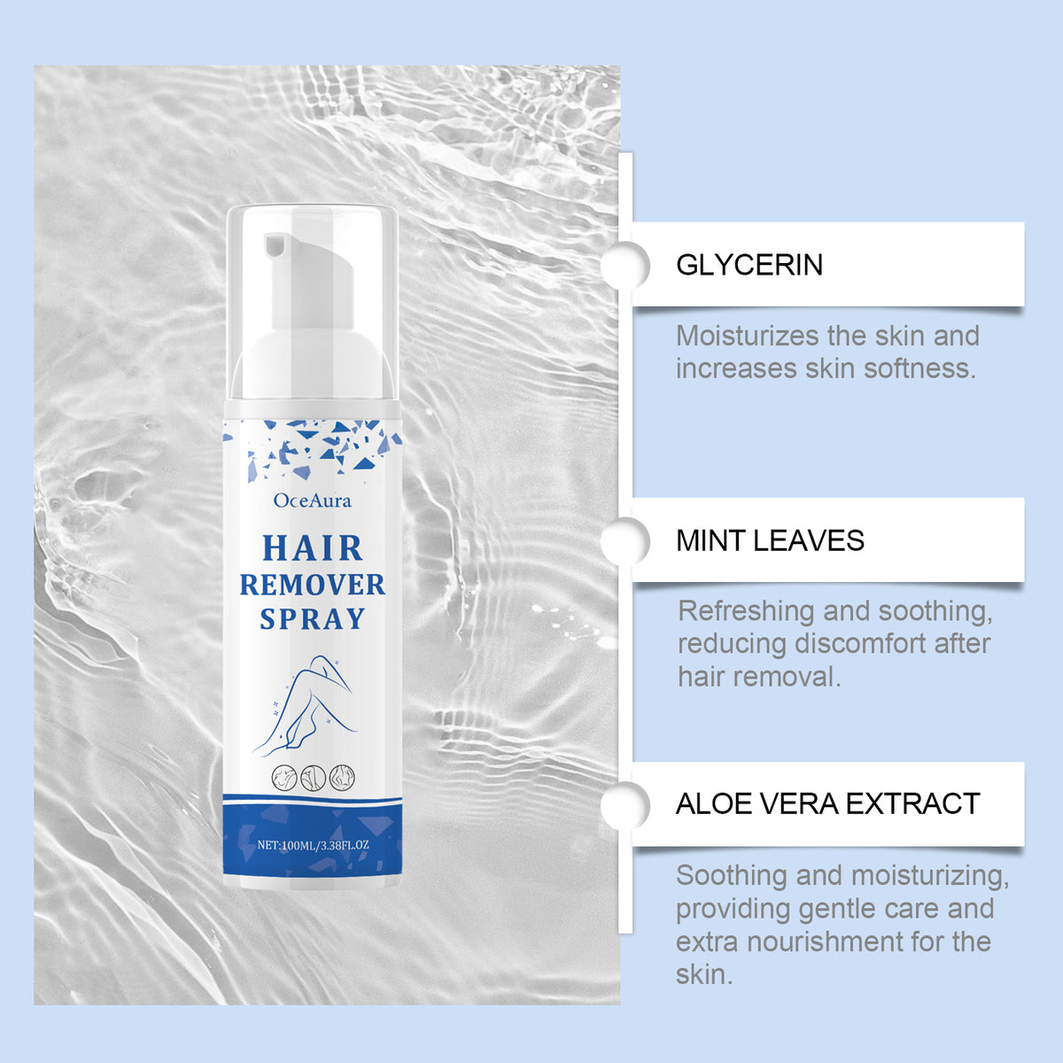 Mousse Hair Removal Spray | Gentle Body Hair Removal