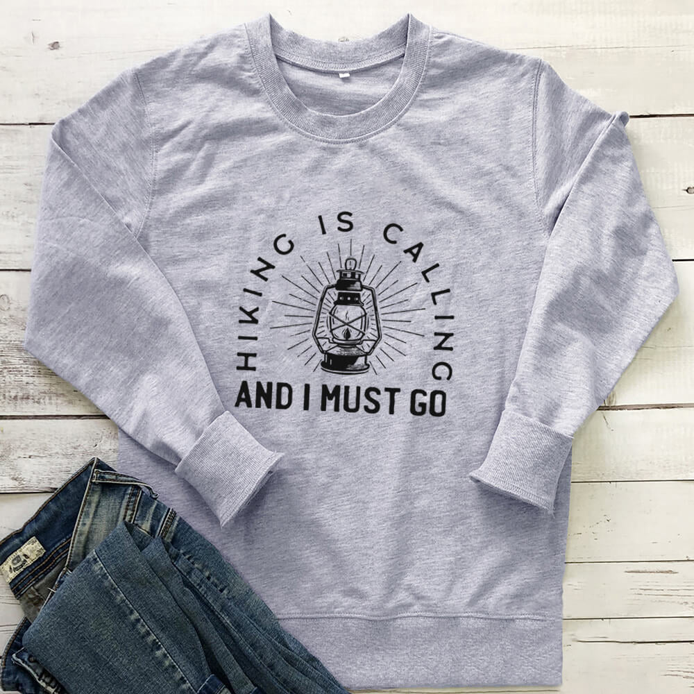 Women's Letter Print Crew Neck Sweatshirt | Cotton, Loose Fit, 7 Colors
