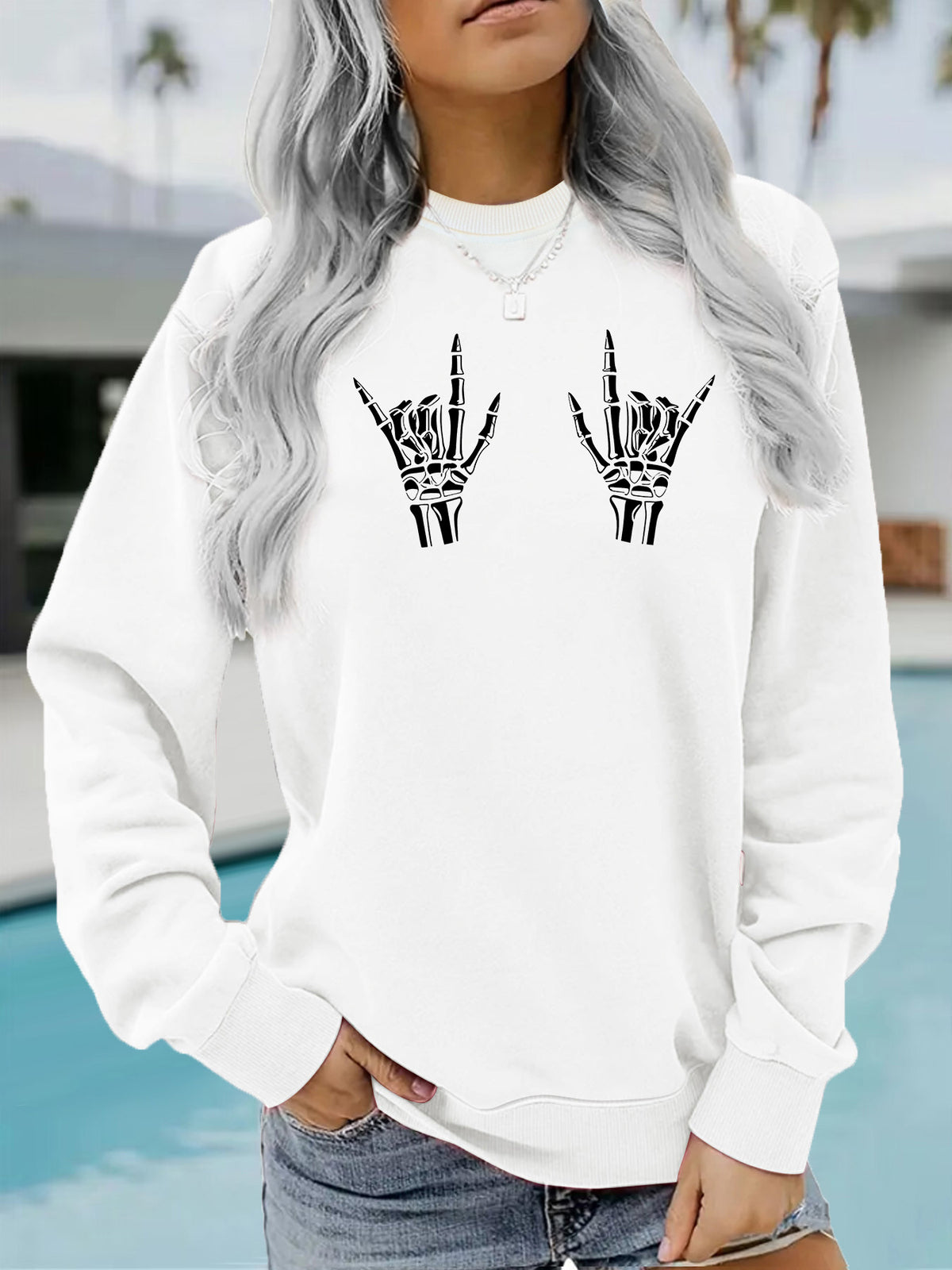 Women's Thick Fleece Print Sweatshirt | Lantern Sleeves, 7 Colors