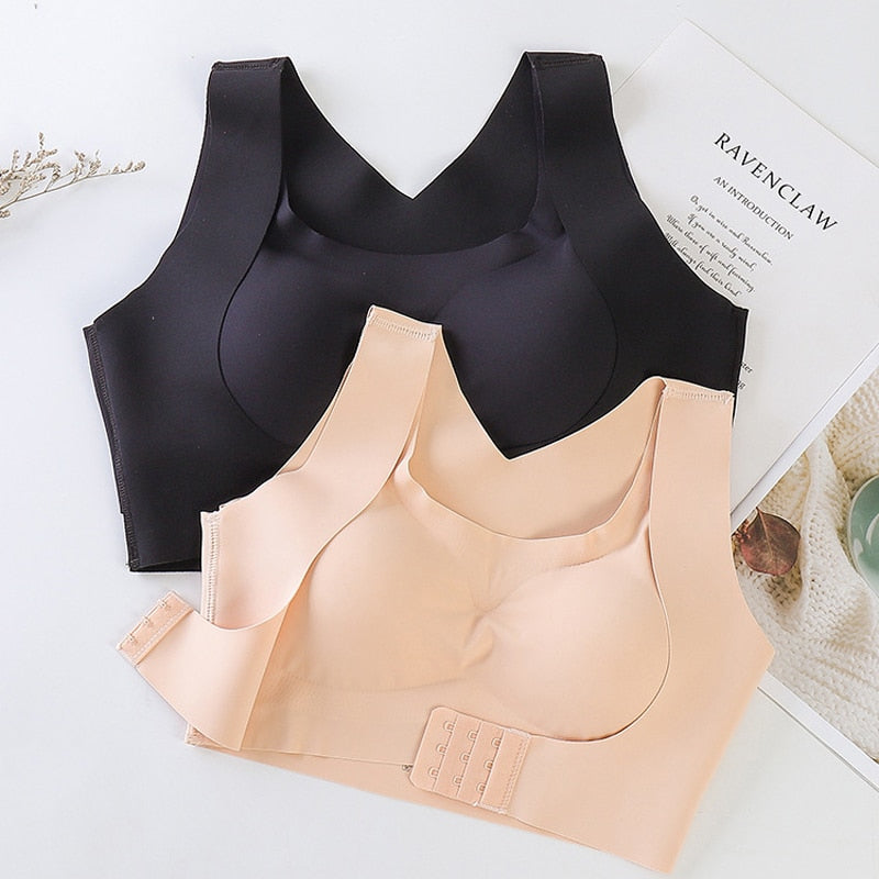 Women's Front-Closure Cross-Back Bralette | Wireless Push-Up Bra, 1 or 2 Pack