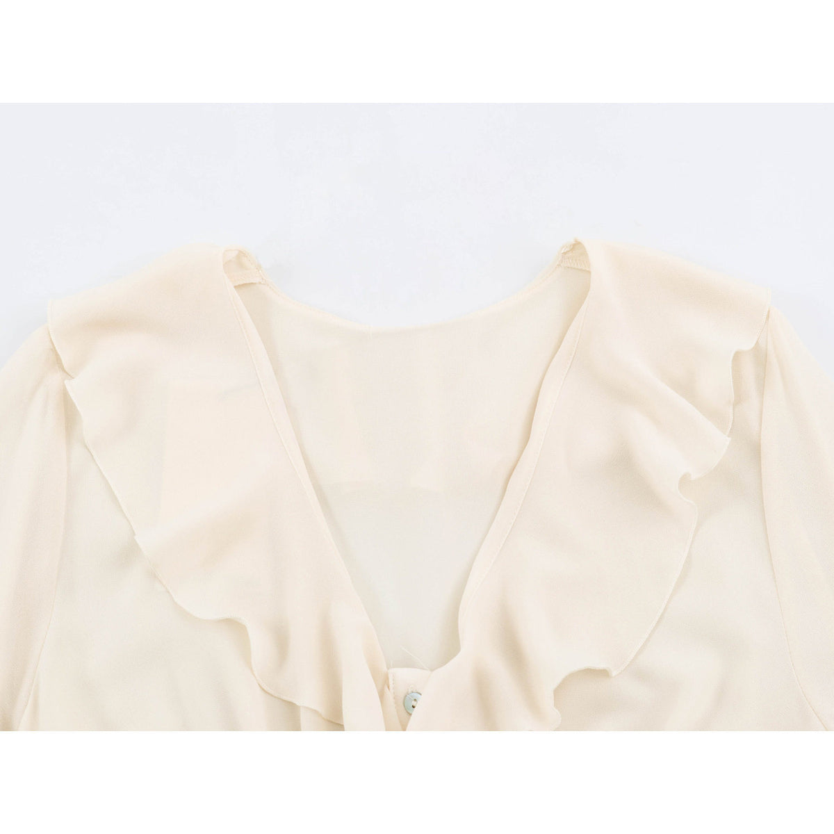 Women's & Men's Apricot V-Neck Shirt | Layered Folded Waist