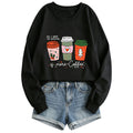 Women's Coffee Cup Print Hoodie | Cotton Blend, 10 Colors