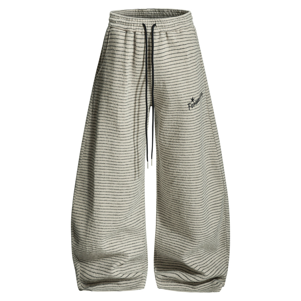 Women's & Men's Striped Wide Leg Pants | High Waist, Slight Stretch