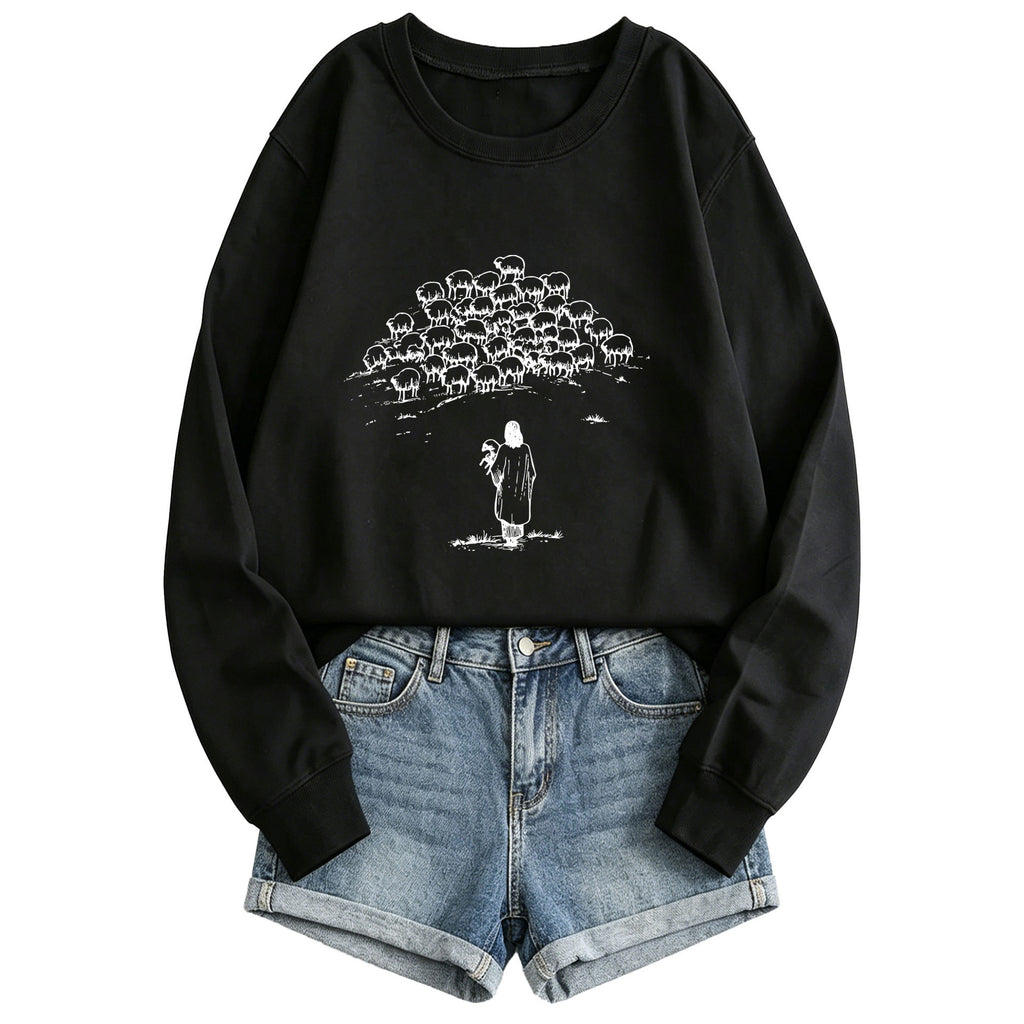 Women's Shepherd Print Hoodie | Cotton Blend, 10 Colors
