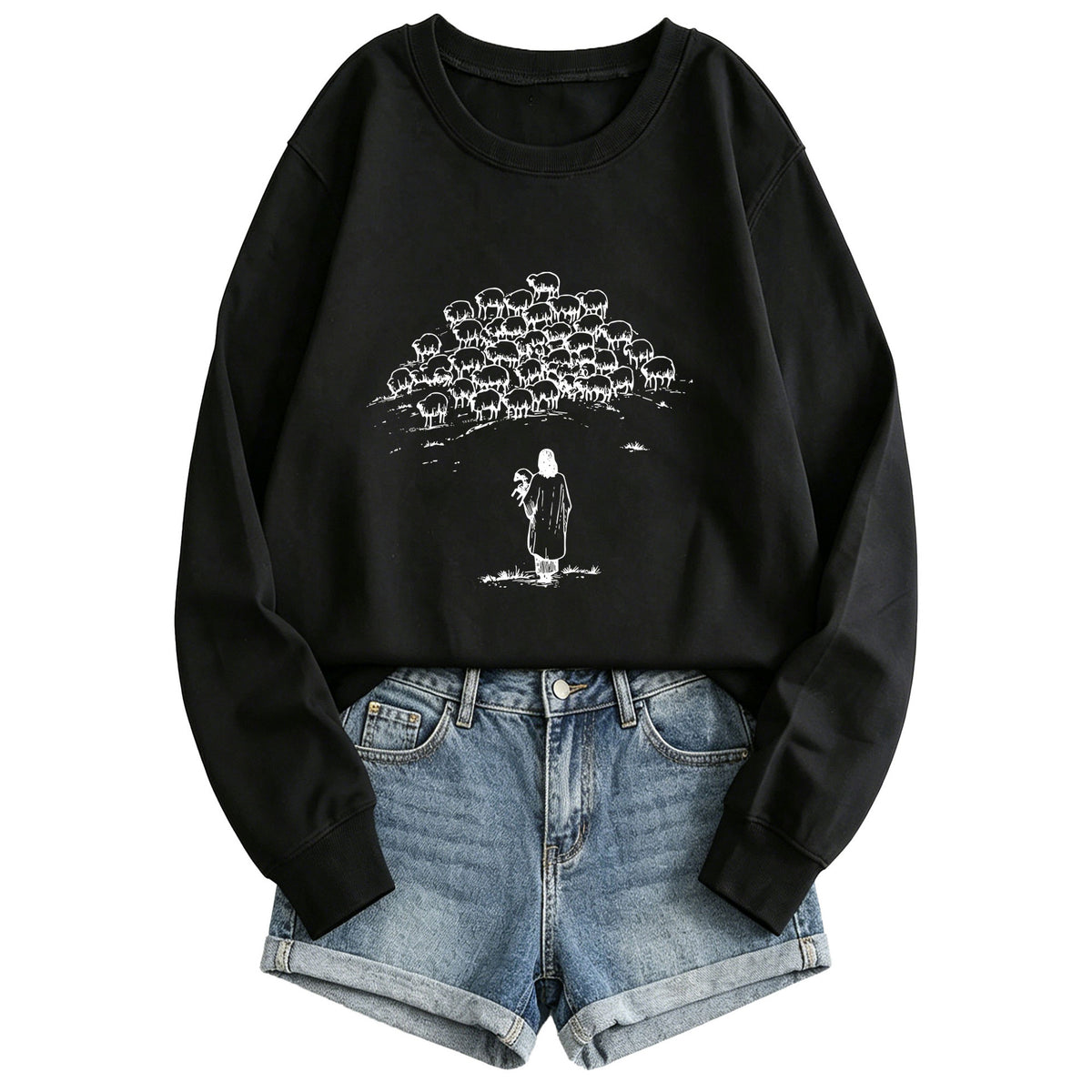 Women's Shepherd Print Hoodie | Cotton Blend, 10 Colors