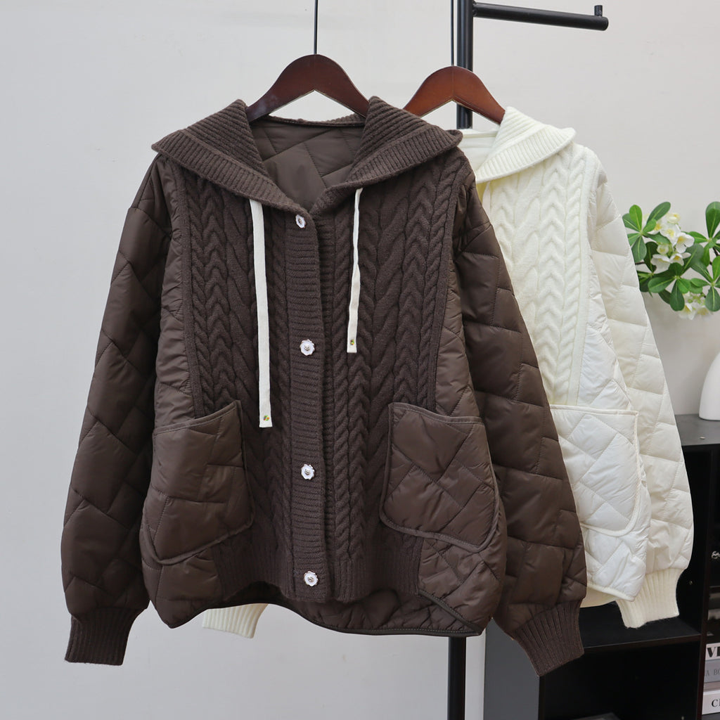 Women's Hooded Cardigan Jacket | Loose Fit, Off White, Brown, Black