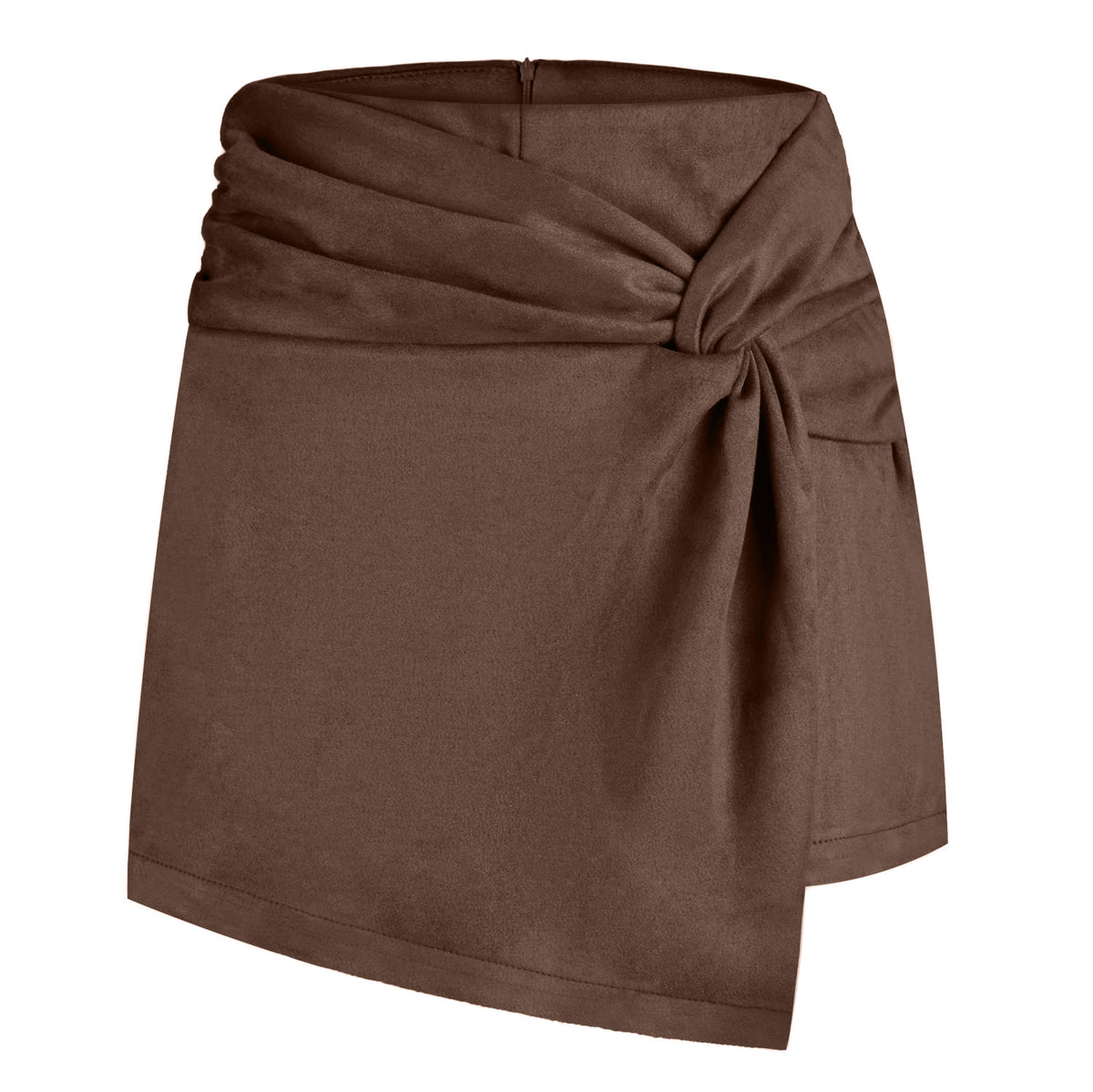 Women's Suede Twist Mini Skirt | Black, Khaki or Brown